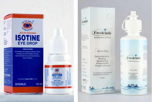 3 eye drops boxes