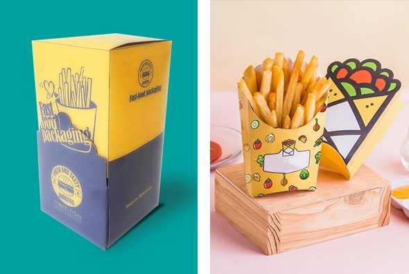 3 french fries boxes