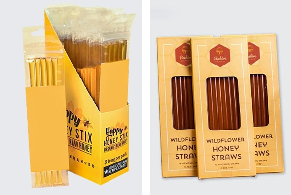 3 honey straw boxes