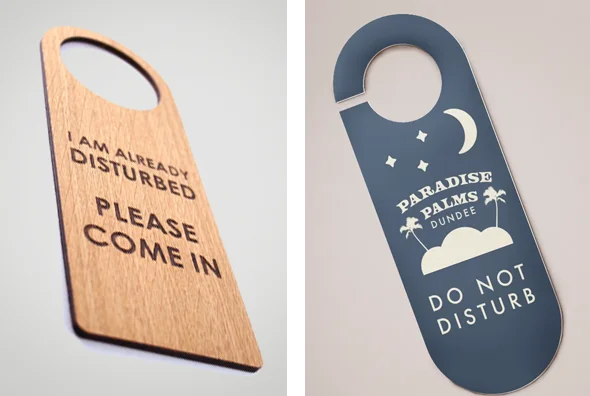 3 kraft door hangers