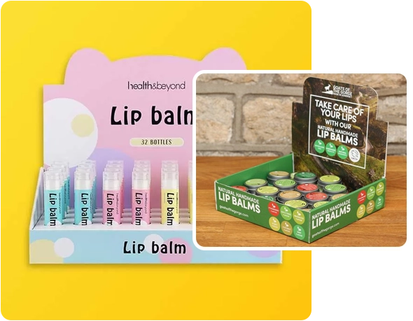 3 lip balm Display boxes