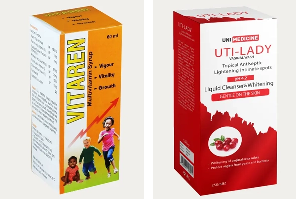 3 multivitamin syrup boxes