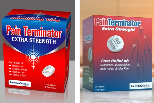 3 pain killer boxes