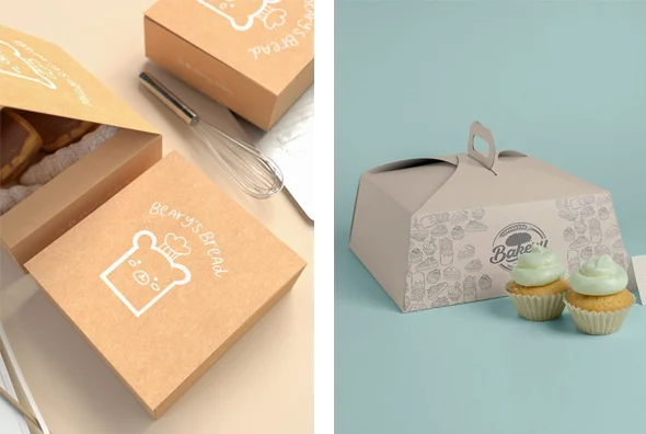 3 pastry boxes with handle