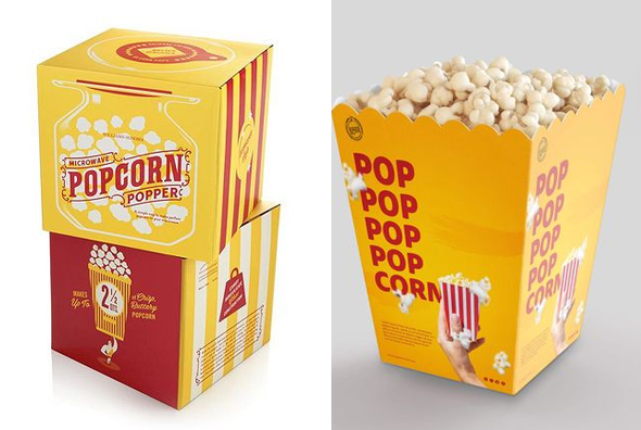 3 pop corn packaging boxes