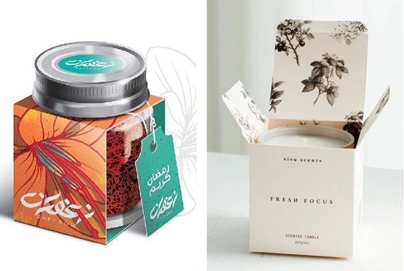 3 printed jar boxes