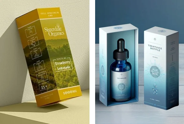 3 printed tincture boxes