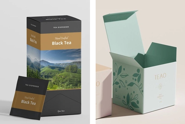 3 prnted tea Boxes