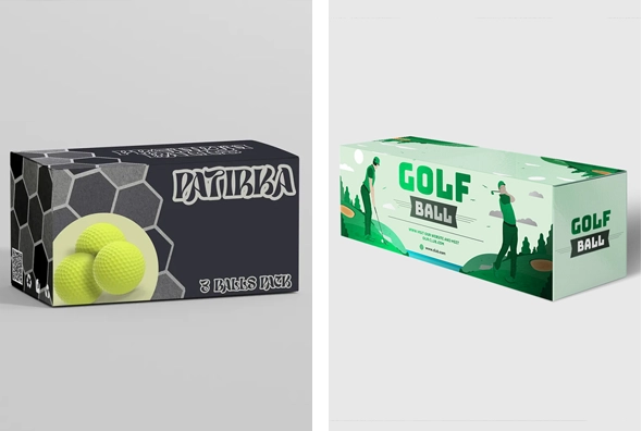 3 rectangle golf ball boxes