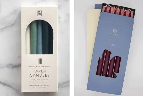 3 rectangle taper candle boxes