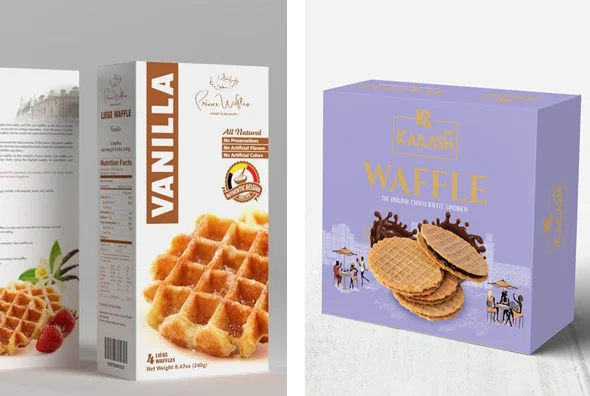 3 rectangle waffle boxes