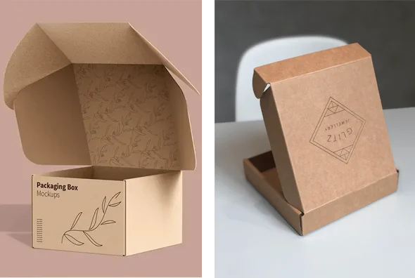 3 small Kraft shipping Boxes