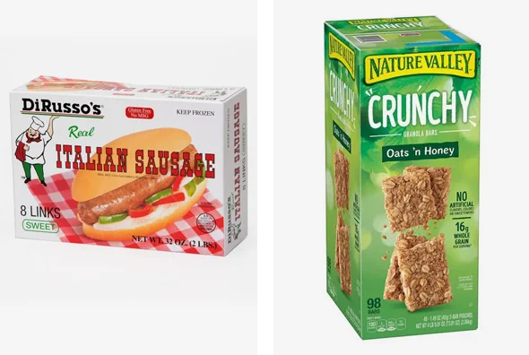 3 tuck top granola boxes