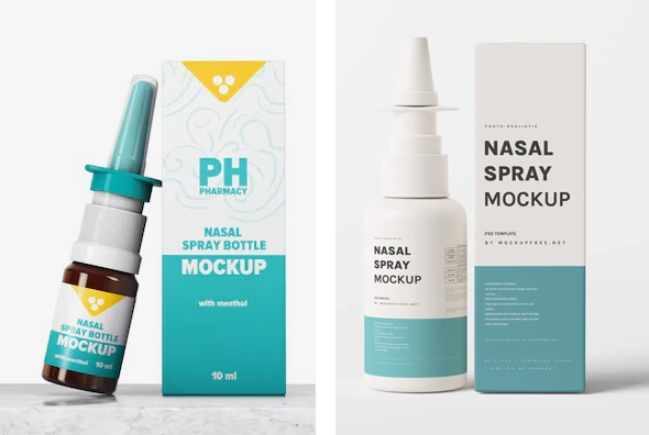 3 tuck top nasal spray boxes
