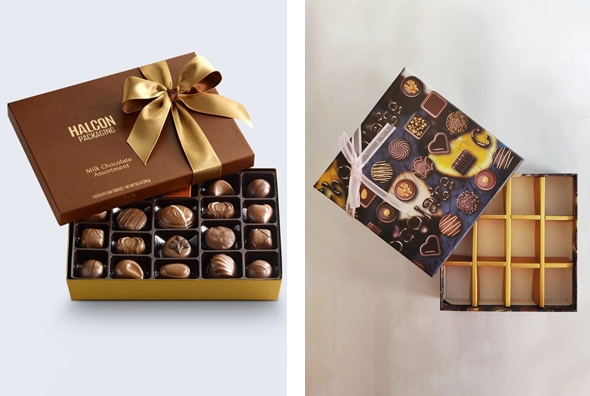 3 two piece chocolate truffle boxes
