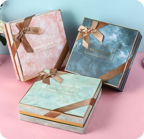 4 Gift Boxes with ribbon