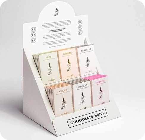 4 chocolate display boxes