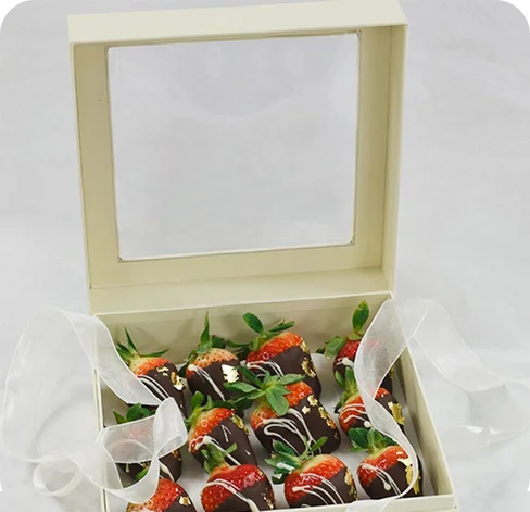 4 custom boxes for chocolate covered strawberries
