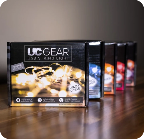 4 mailer string light boxes