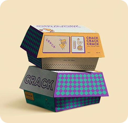 4 printed Burger Boxes