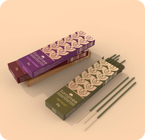 4 printed Incense Boxes