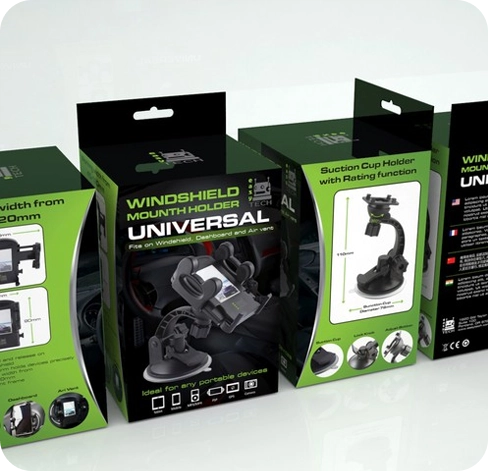 4 printed car phone holder boxes