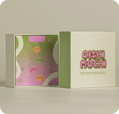 4 printed mochi boxes