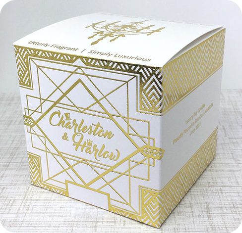 4 square Gold Foil Boxes