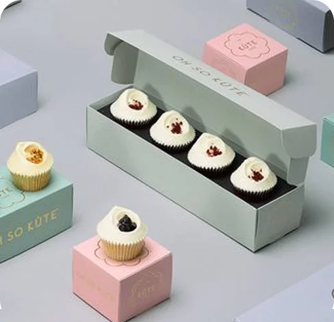 4 tuck top Cupcake Boxes
