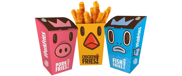 5 french fries boxes