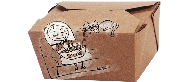 5 kraft Noodle Boxes