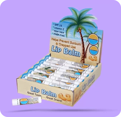 5 lip balm Display boxes