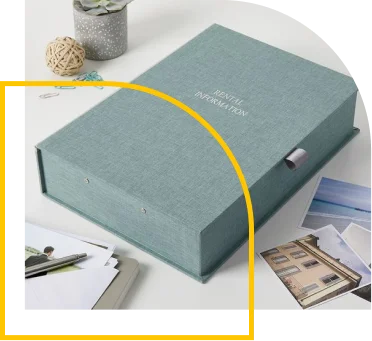 linen card boxes